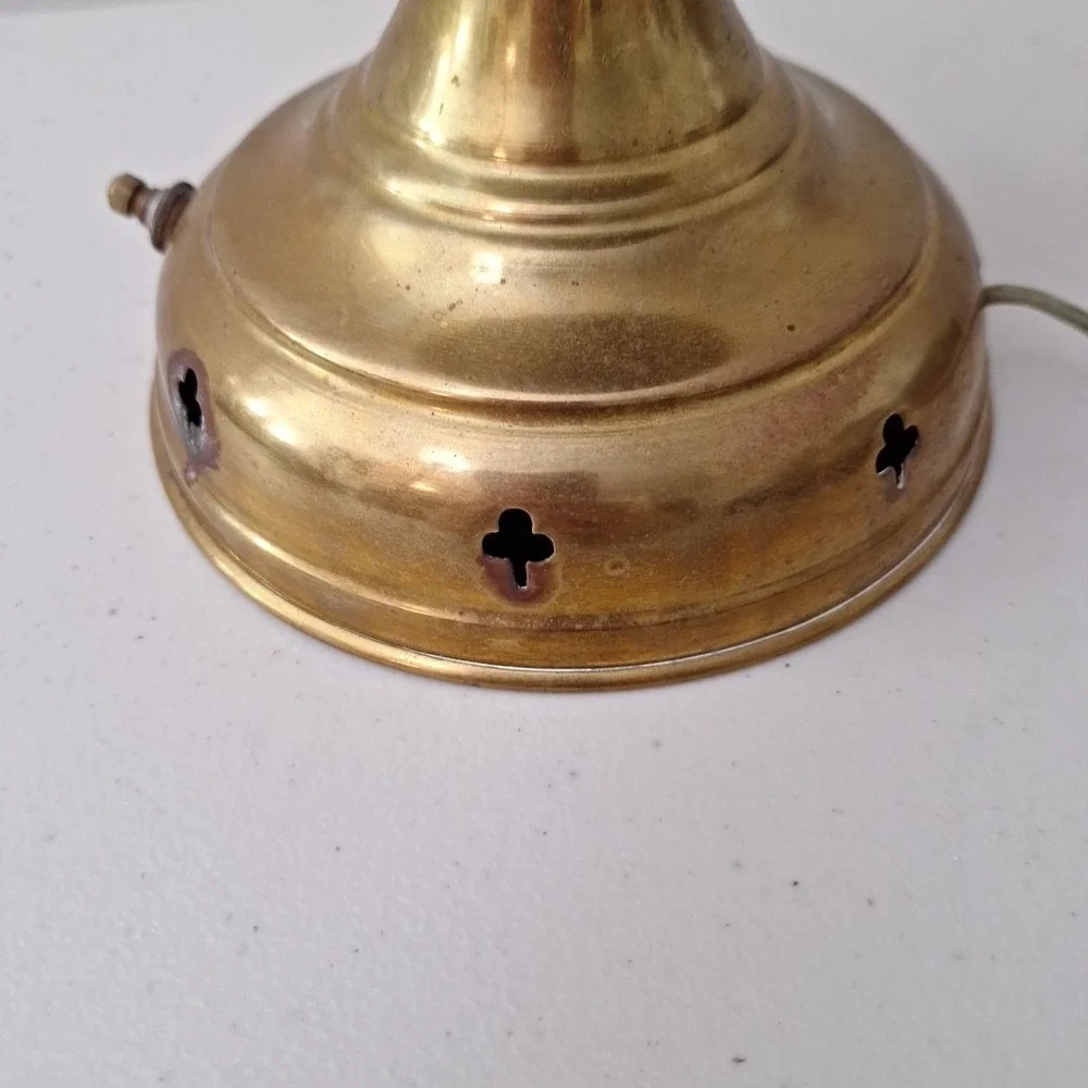 Vintage Otto Muller 1880 Russian Kerosene Oil Lamp - Brass Antique Miracle Lamp